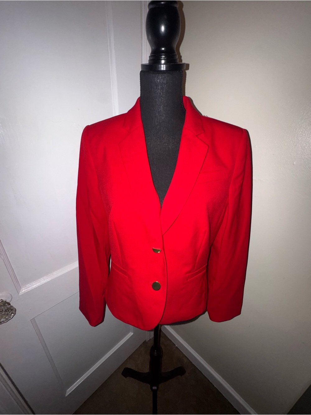Calvin Klein Bright Red Two-Button Women's Blazer